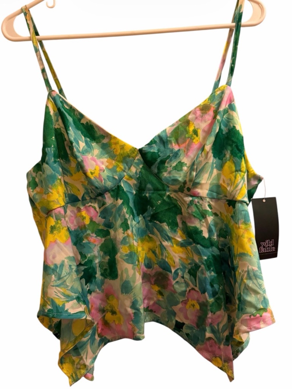 wild fable Floral Handkerchief Hem Cami